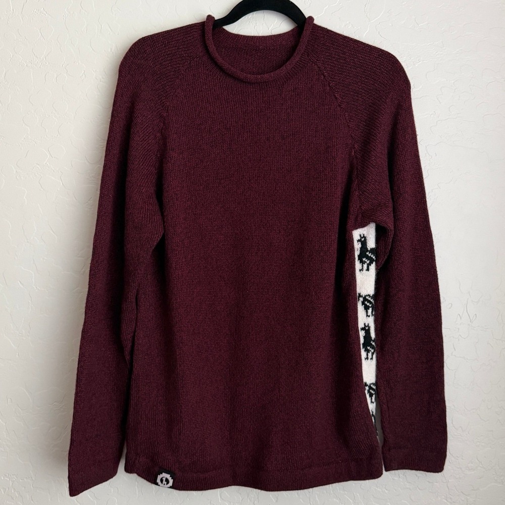 Paka Unisex The Cusco Sweater Burgundy XS - Picture 2 of 12
